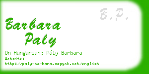 barbara paly business card